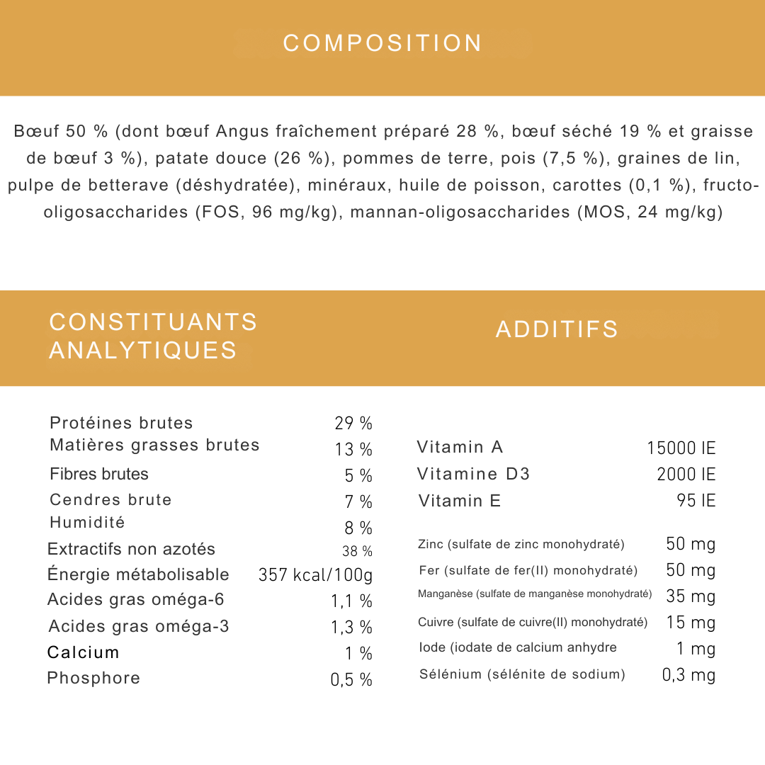 Croquettes au bœuf Angus pour chiens adultes