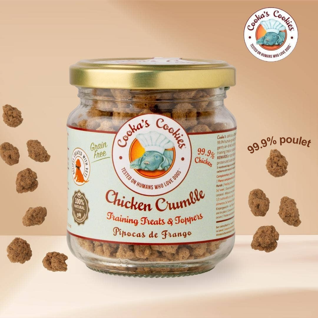 Dehydrated chicken crumble for dogs and cats