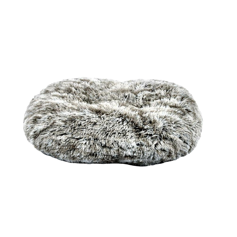 Oval faux fur cushion