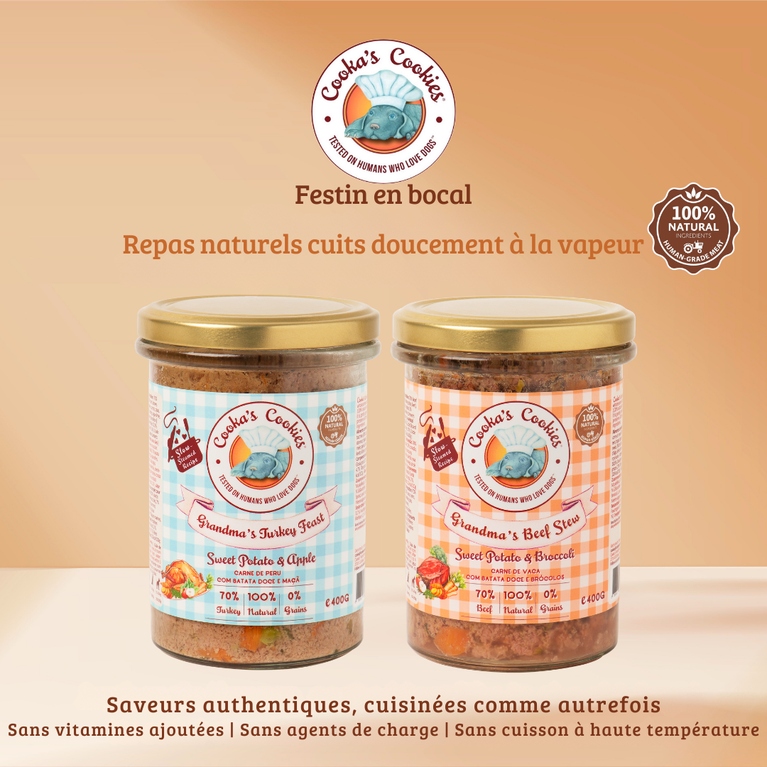 Repas complet vapeur à la dinde et patate douce