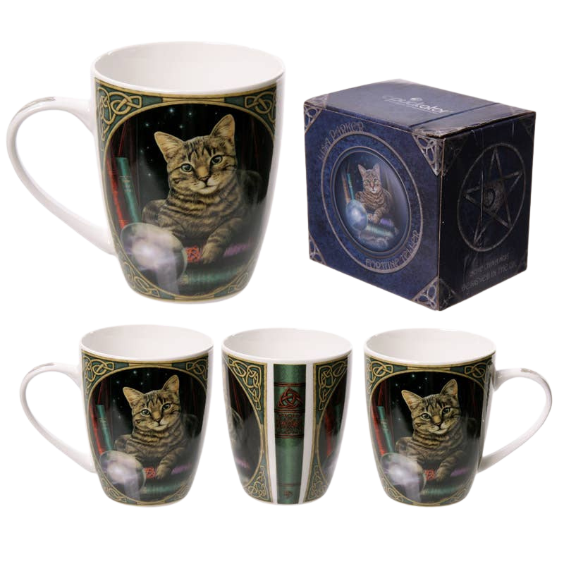Mug en porcelaine chat et boule de cristal