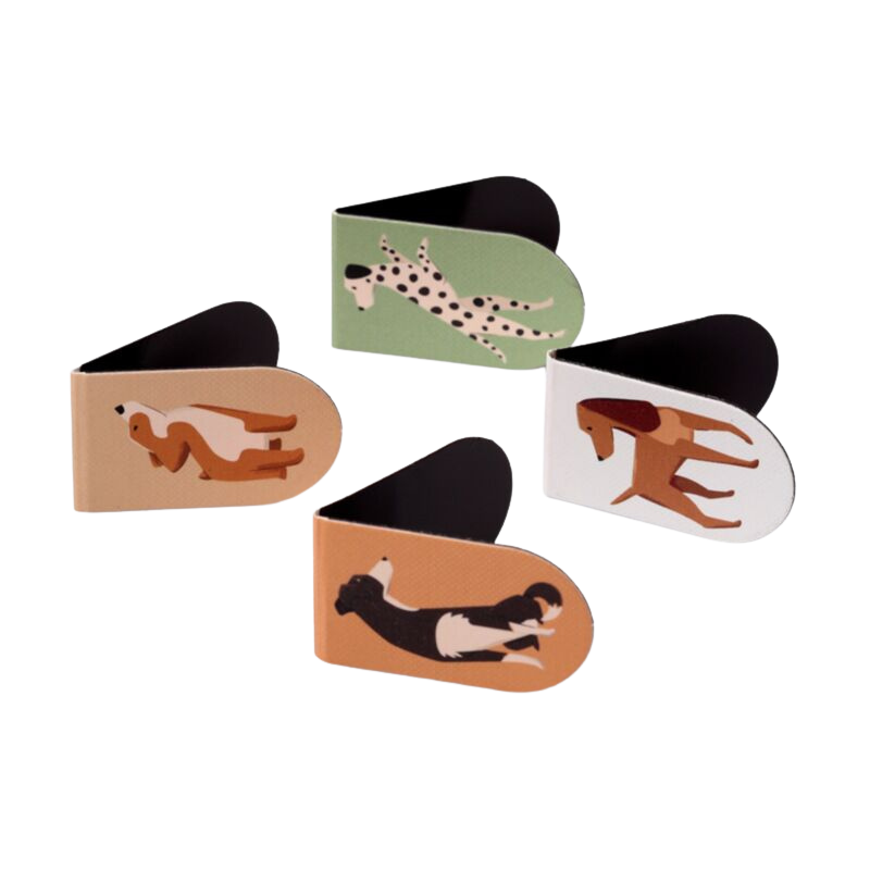 Set of 4 magnetic dog bookmarks