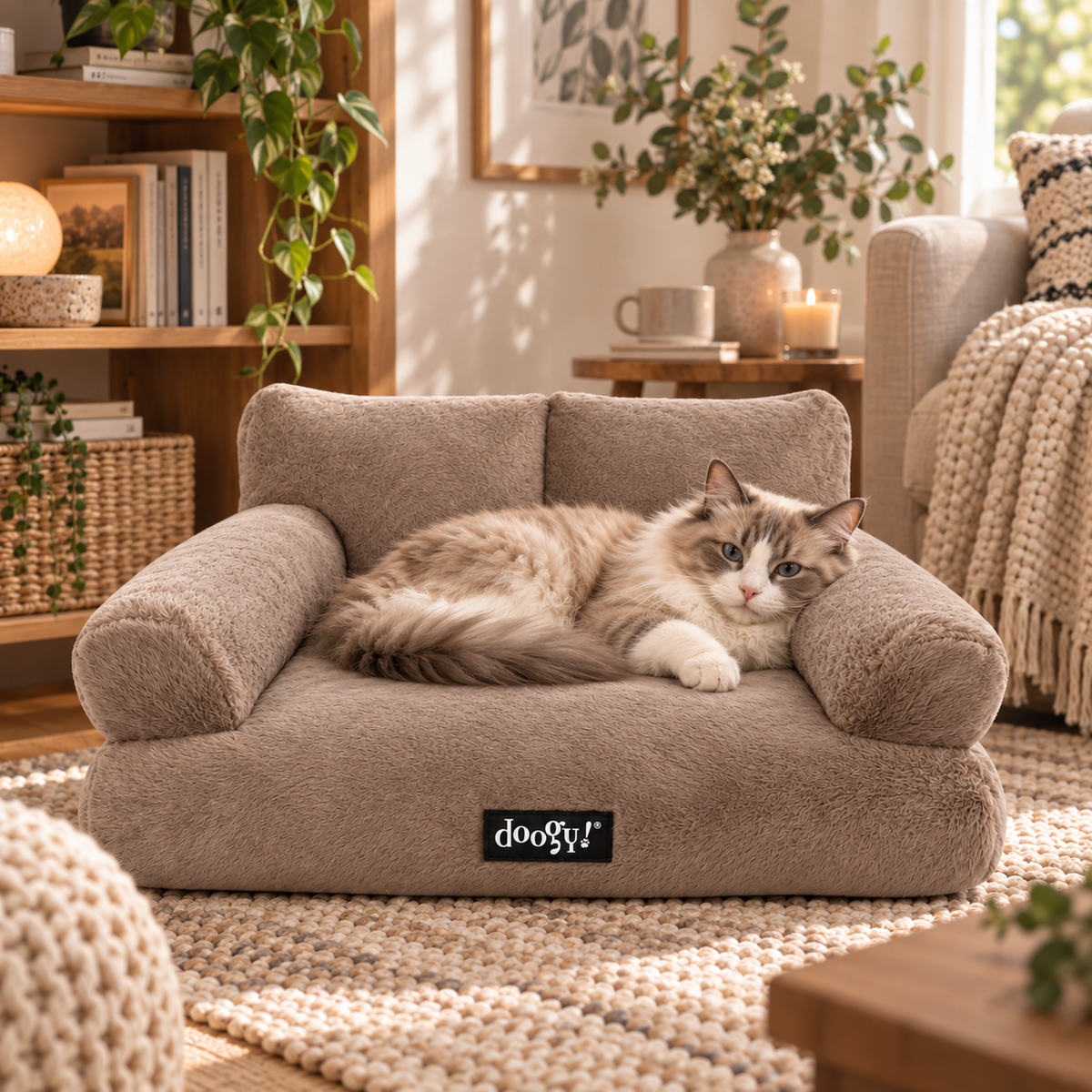 Soft armchair with backrest and armrests