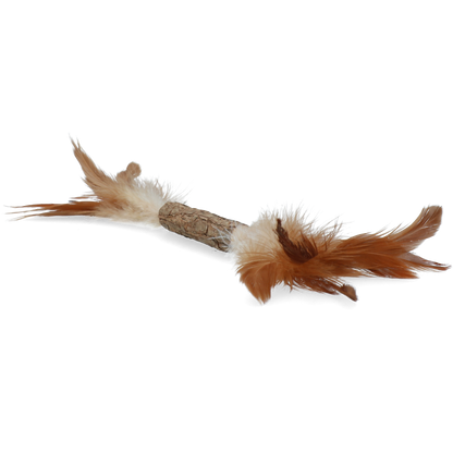 Matatabi stick toy with feathers