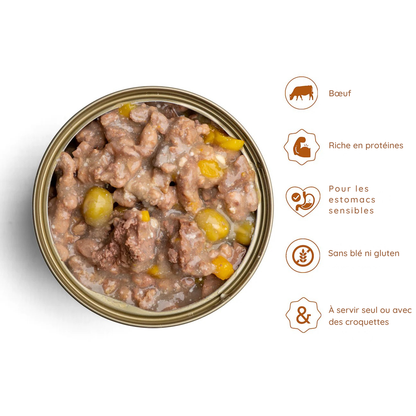 Émietté de bœuf aux légumes pour chats adultes et seniors