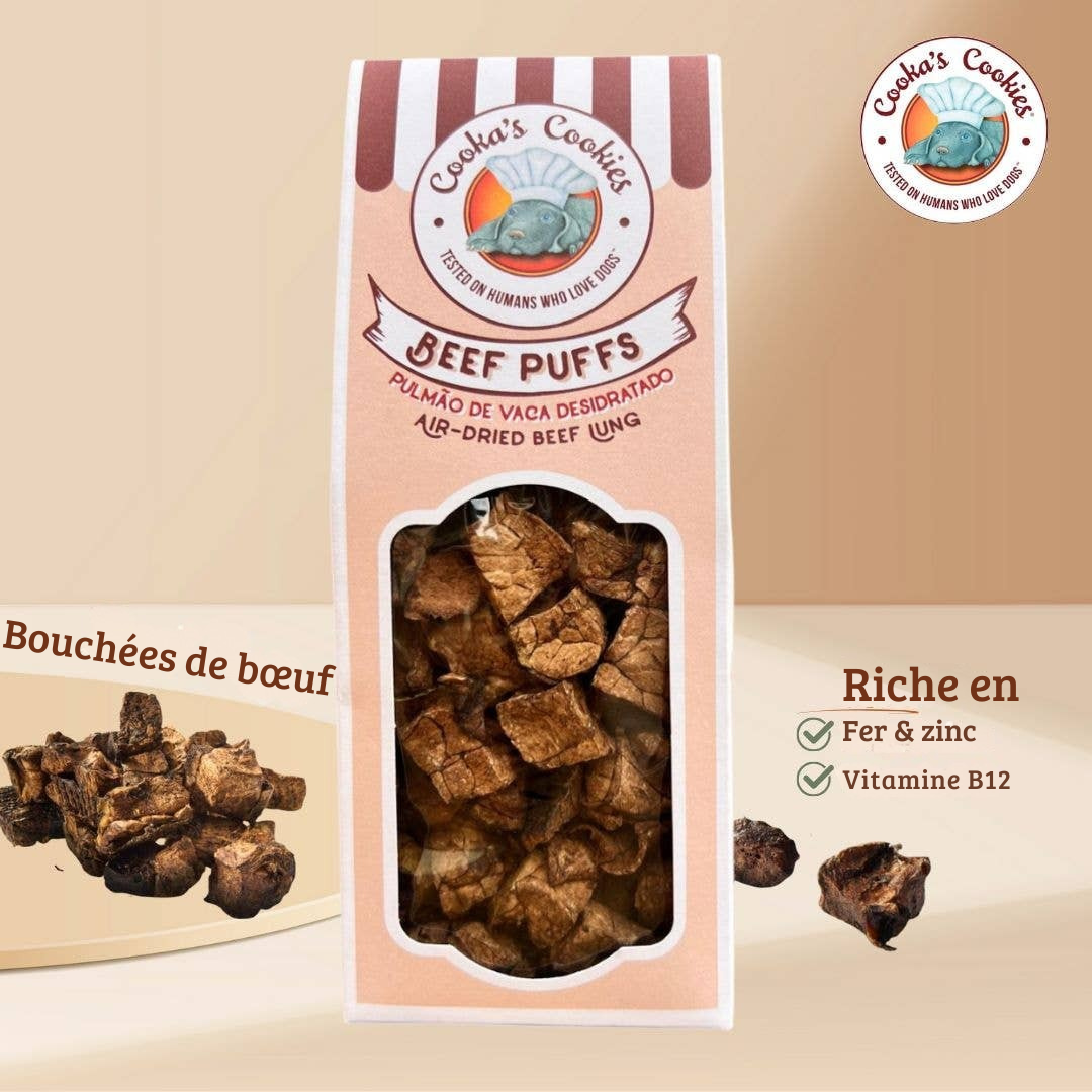 Bouchées de poumon de bœuf séchées à l'air