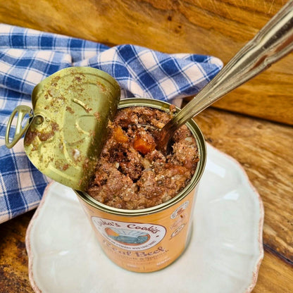 Pâté au bœuf frais avec carottes et épinards