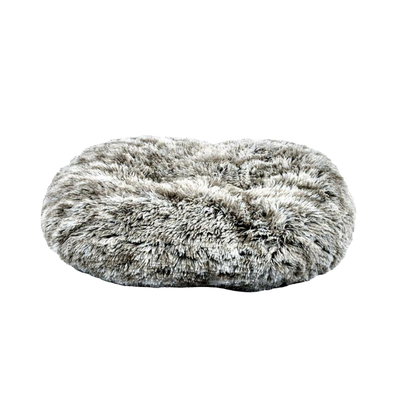 Oval faux fur cushion