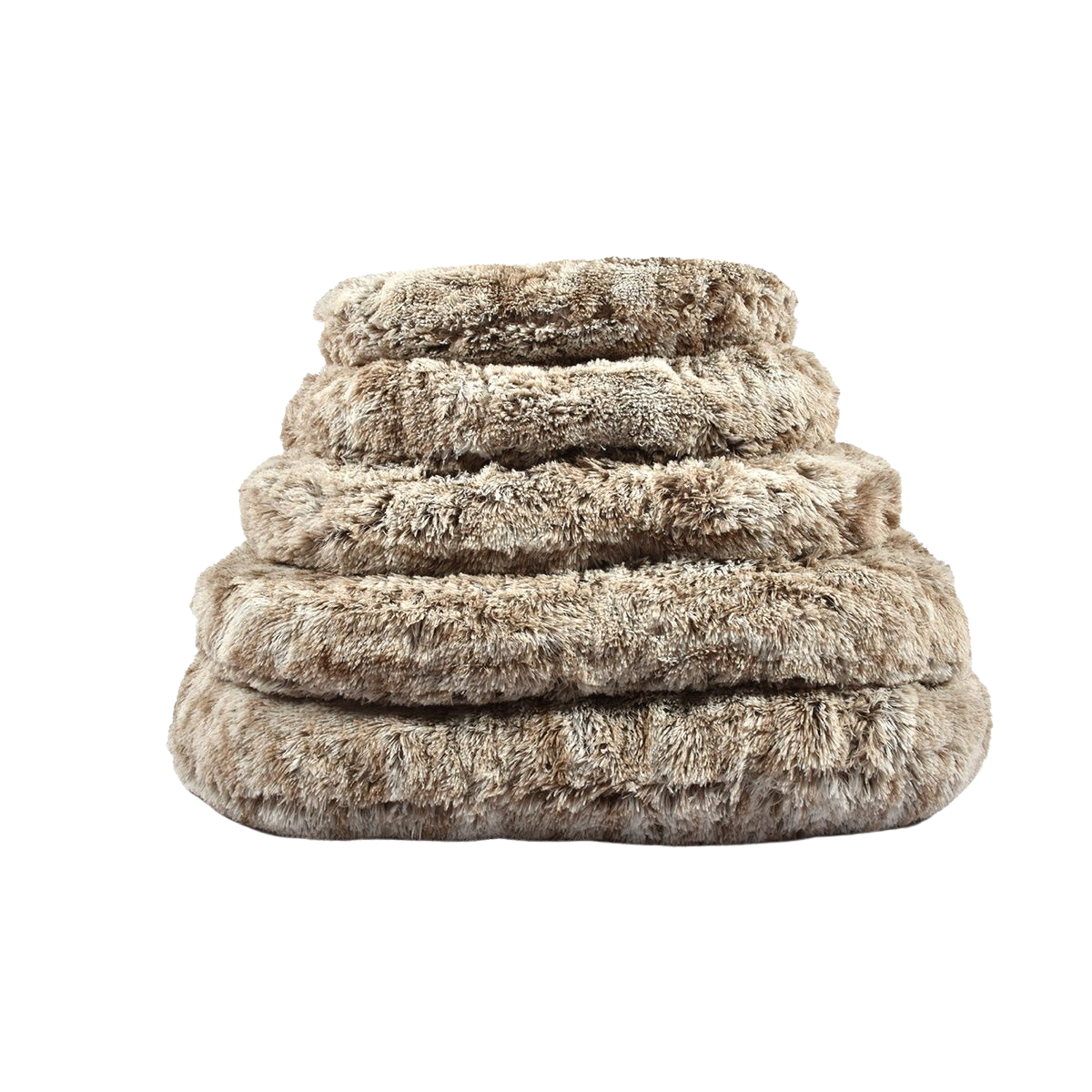 Oval faux fur cushion