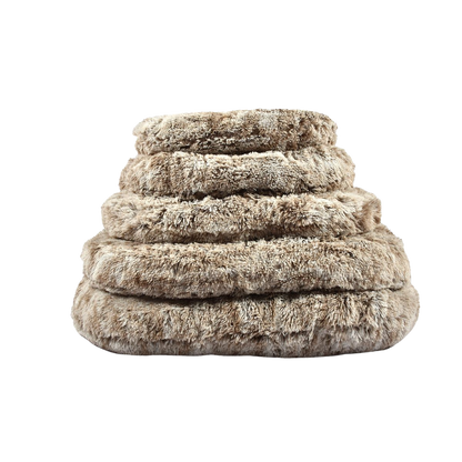 Oval faux fur cushion