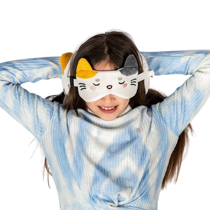 Coussin de voyage 2-en-1 Lola the Cat avec masque