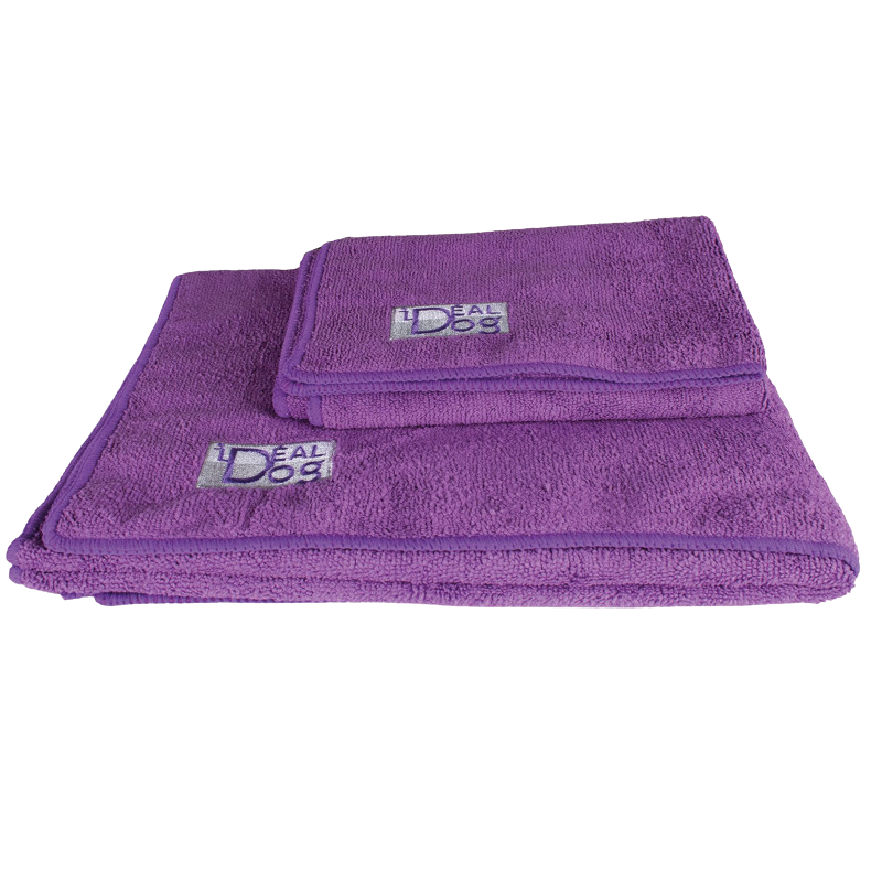 Pack of 2 absorbent microfiber towels for dogs and cats