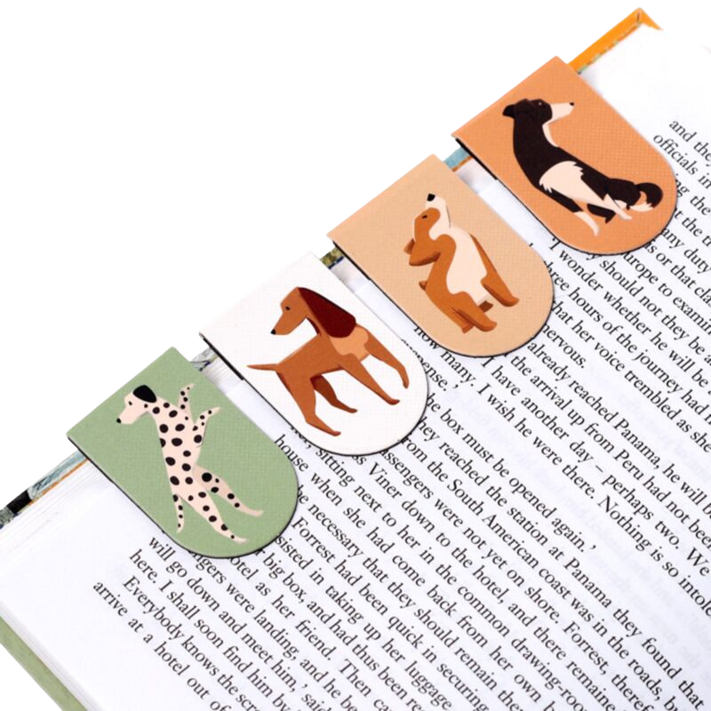 Set of 4 magnetic dog bookmarks