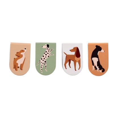 Set of 4 magnetic dog bookmarks