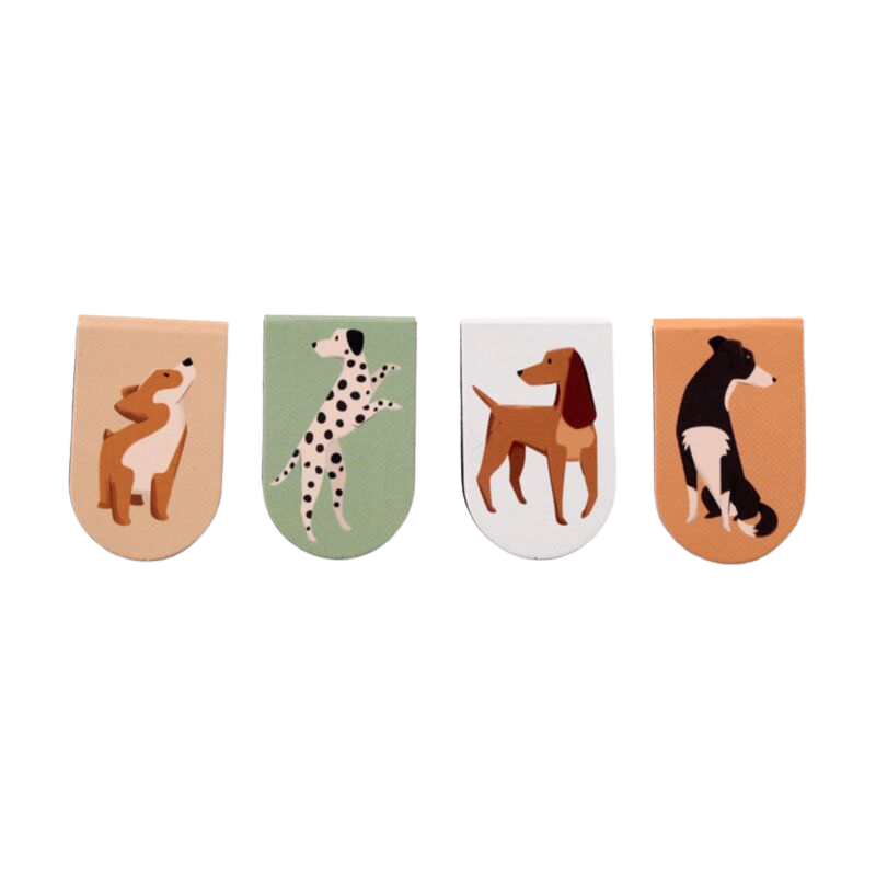 Set of 4 magnetic dog bookmarks
