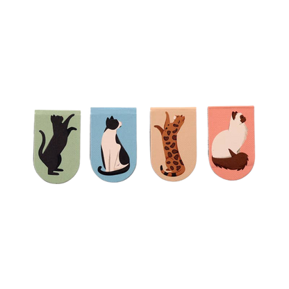 Lot de 4 marque-pages magnétiques chats