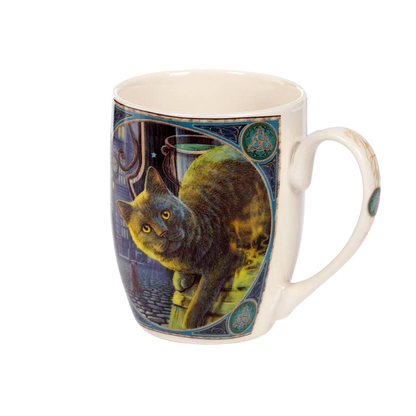Mug en porcelaine chat et chaudron rouillé