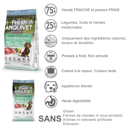 Croquettes semi-humides au porc ibérique pour petits chiens adultes