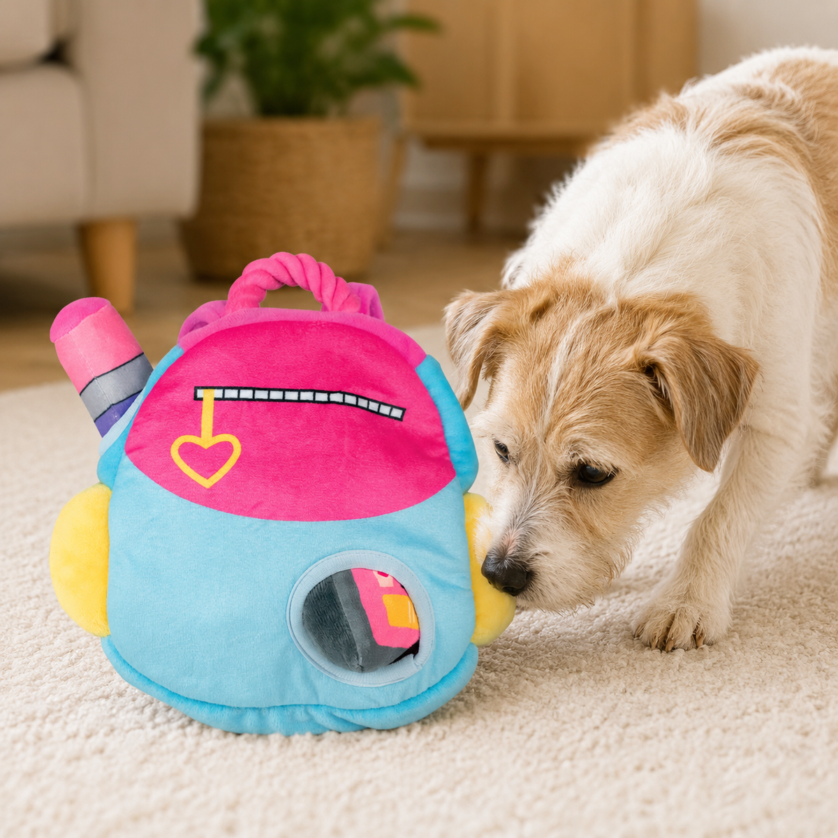 Dog backpack snuffle toy