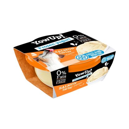 Yaourt sans lactose à congeler saveur tartare de saumon pour chiens et chats