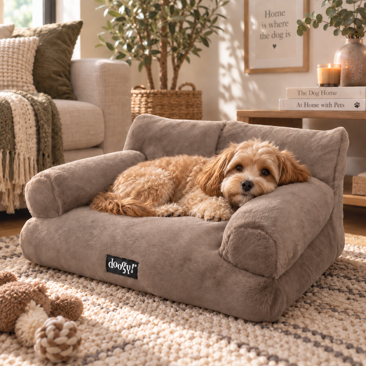 Soft armchair with backrest and armrests