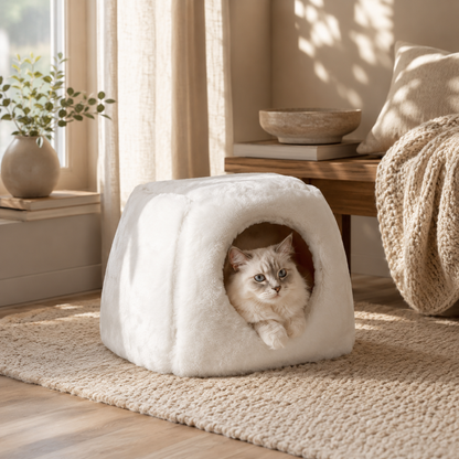 2-in-1 Pelty Igloo for cats and small dogs