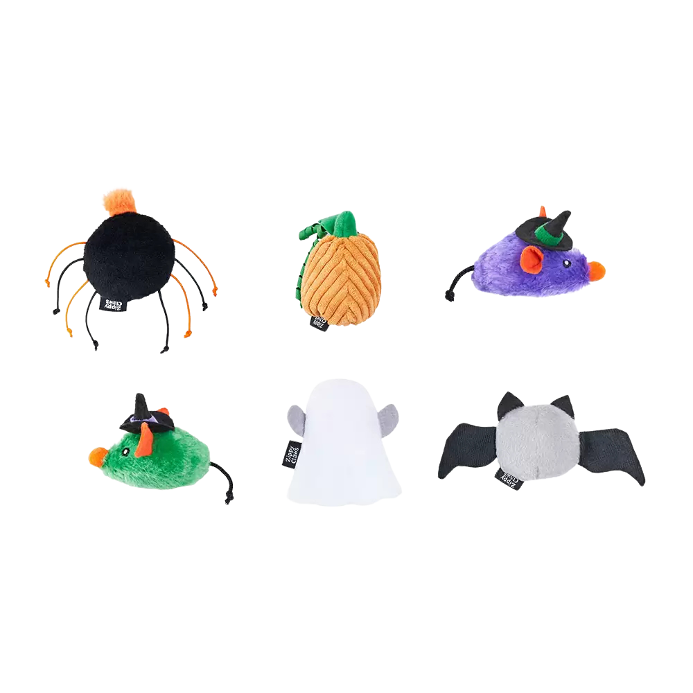 6-Pack Haunted Creatures Halloween Cat Toys