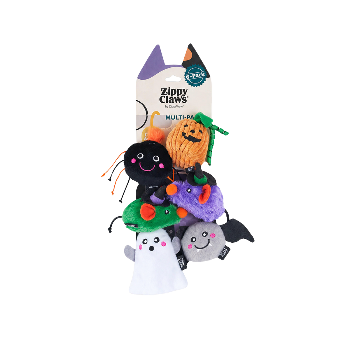 6-Pack Haunted Creatures Halloween Cat Toys