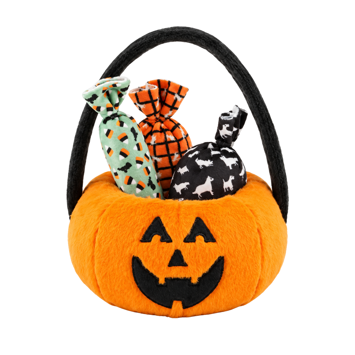 Panier citrouille Halloween avec 3 jouets pour chiens